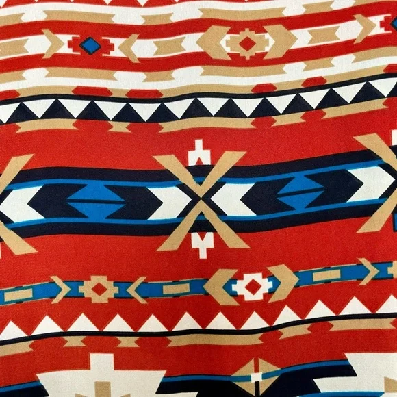 R. Rouge USA Southwestern Hi-Low Dress Large | Boho Aztec Print Tunic Dress - Picture 4 of 6